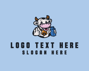 Cow Milk Dairy Logo