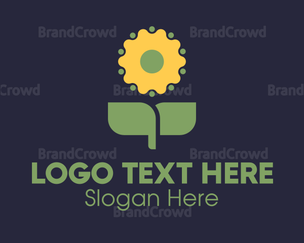 Sunflower Plant Gardening Logo