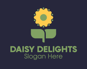 Daisy - Sunflower Plant Gardening logo design