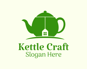 Kettle - Green Teapot House logo design