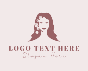 Flower - Woman Hair Flowers logo design