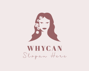 Hair Bun - Woman Hair Flowers logo design