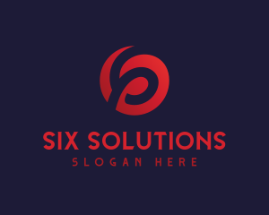 Six - Abstract Symbol Number 6 logo design