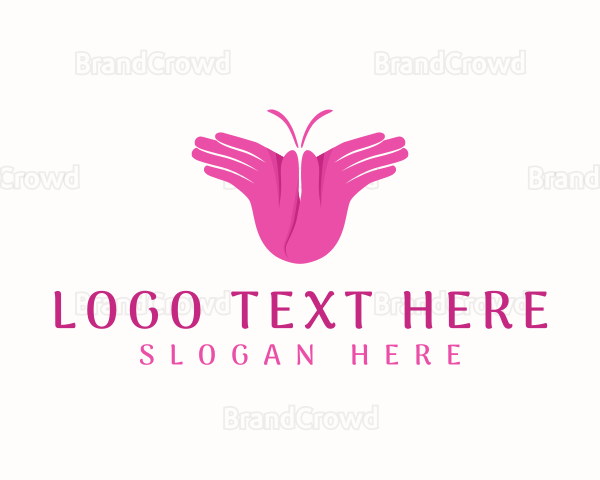 Butterfly Hand Gesture Logo