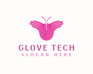 Glove - Butterfly Hand Gesture logo design