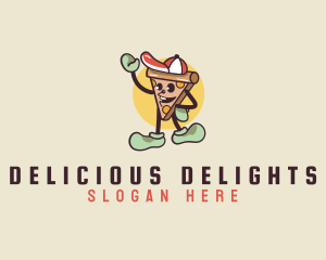 Delicious Pizza Cartoon logo design