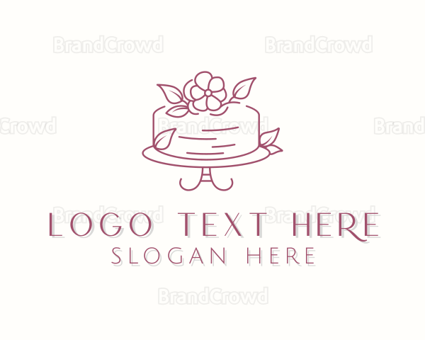 Flower Cake Dessert Logo