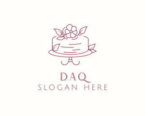 Flower Cake Dessert Logo