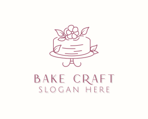 Flower Cake Dessert logo design