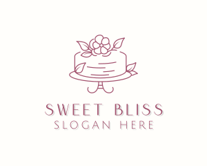 Flower Cake Dessert logo design