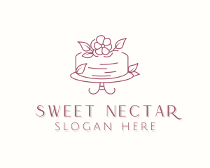 Flower Cake Dessert logo design