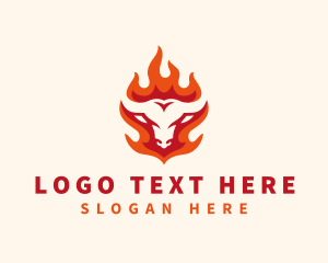 Cow - Burning Cow Cuisine logo design