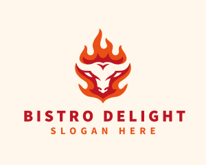 Burning Cow Cuisine logo design