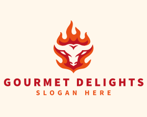 Burning Cow Cuisine logo design