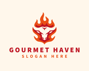 Burning Cow Cuisine logo design