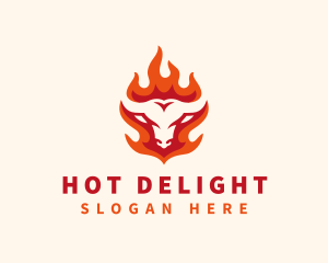 Burning Cow Cuisine logo design