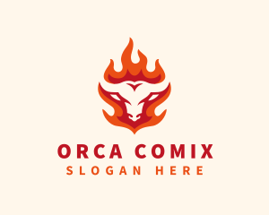 Roast - Burning Cow Cuisine logo design