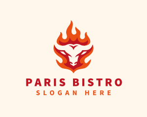 Burning Cow Cuisine logo design