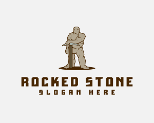 Mining Pickaxe Golem logo design