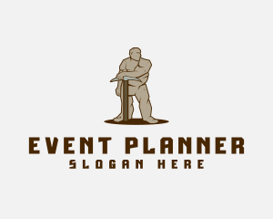 Fantasy - Mining Pickaxe Golem logo design