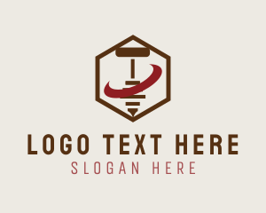 Corkscrew - Hexagon Wine Corkscrew logo design