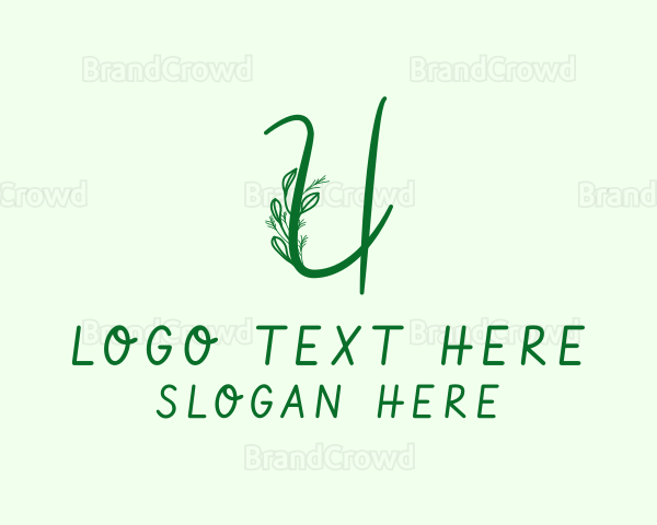 Natural Elegant Letter U Logo