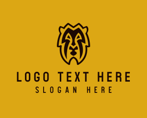 Lion Head - Tribal Lion Head logo design