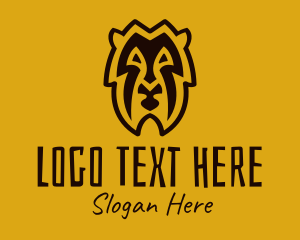 White Flag - Tribal Lion Head logo design