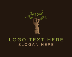 Massage - Gardening Woman Plant logo design