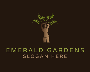 Gardening Woman Plant  logo design