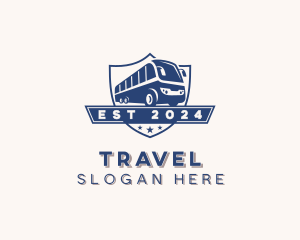 Travel Bus Shield logo design