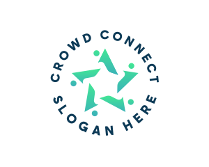 Crowd - Star Collaboration Community logo design
