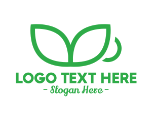 Vegetarian - Green Leaf Cup logo design