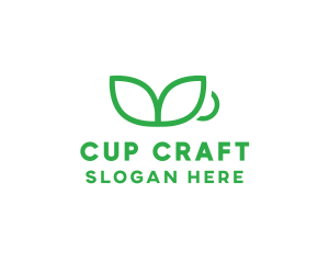 Cup - Green Plant Cup logo design