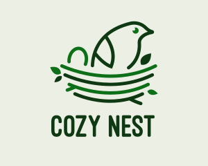 Nesting - Baby Bird Nest logo design