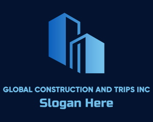 Rentals - Blue Building Construction logo design