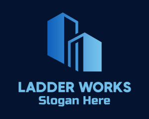 Blue Building Construction logo design