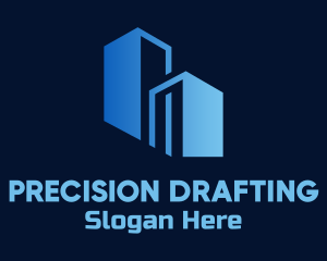 Blue Building Construction logo design