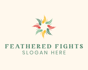 Colorful Feather Pattern logo design