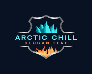 Iceberg - Fire Ice Temperature Thermal logo design
