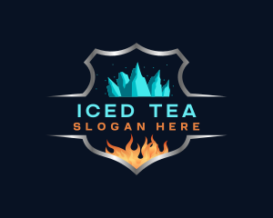 Fire Ice Temperature Thermal logo design