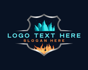 Iceberg - Fire Ice Temperature Thermal logo design