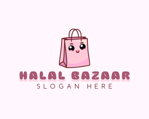 Happy Shopping Bag logo design