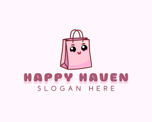 Happy Shopping Bag logo design