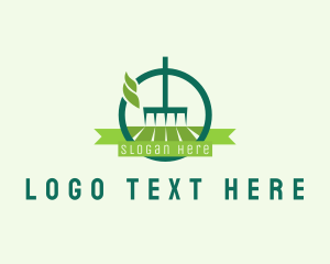 Garden Tool - Lawn Rake Landscaping logo design