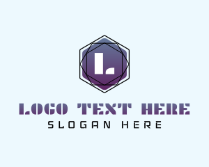 Cyberspace - Hexagonal Tech App logo design