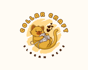 Cute Cat Yarn logo design