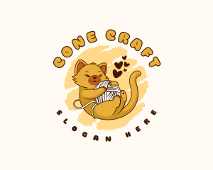 Cute Cat Yarn logo design