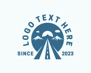 Hiking - Travel Mountain Road logo design