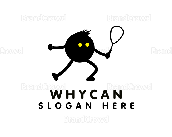 Squash Sport Racket Logo